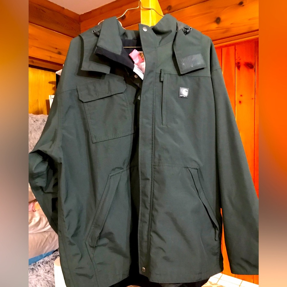 Carhartt Evergreen C72 Jacket Waterproof Breathable 2XL Excellent Hooded Lined✅